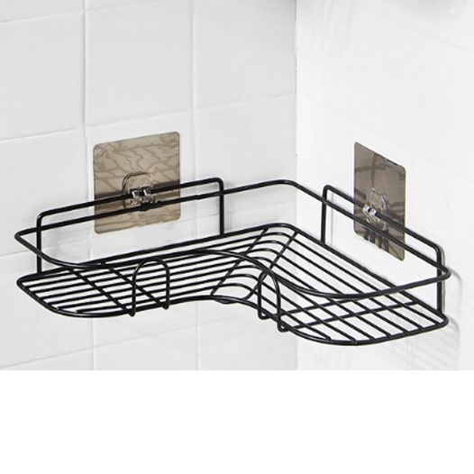 No-drill Wall-mounted Storage Rack With Adhesive Hooks, Traceless Pull-through Strong Adhesive, High Load-bearing Capacity, And Traceless Nail Hooks.