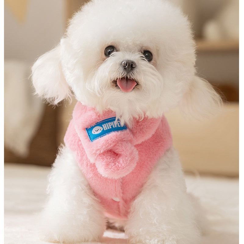 Autumn And Winter Korean Version New Dog Cute Cartoon Little Bear Sportswear Cat Teddy Pet Clothing With Scarf