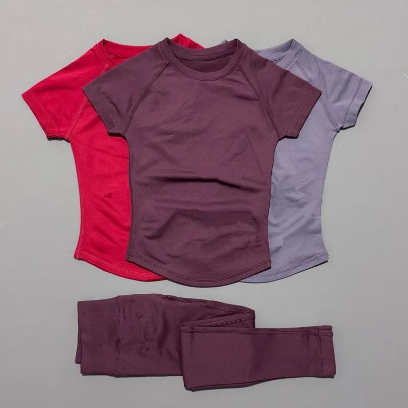 High-waisted Slim-fit Sportswear Seamless Quick-drying Top And Pants Fitness Workout Set