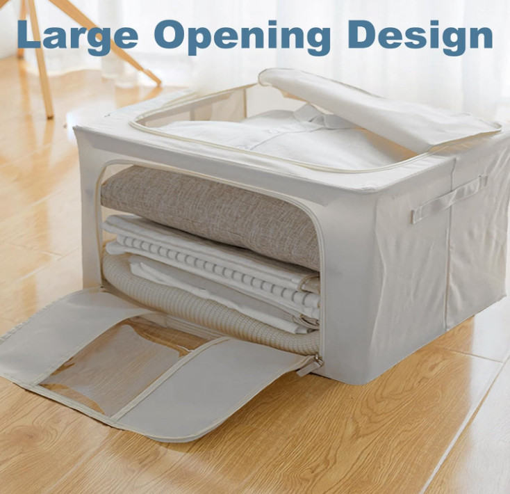 3PCS Clothes Storage Bags Zipped Organizer Underbed Wardrobe Cube Closet Boxes