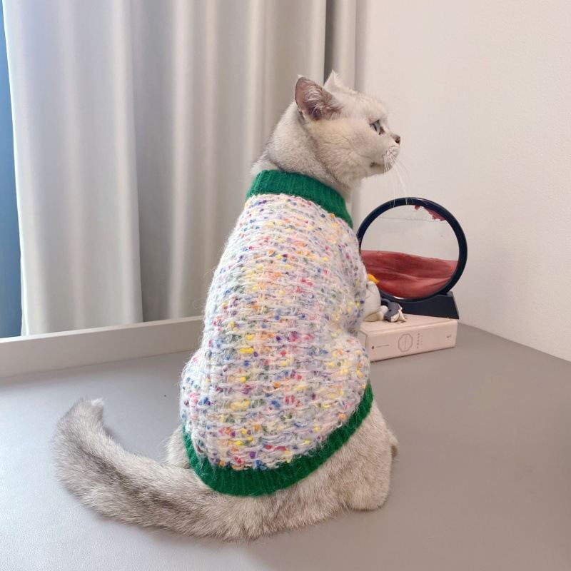 Pet Dog Color-Block Cardigan Sweater