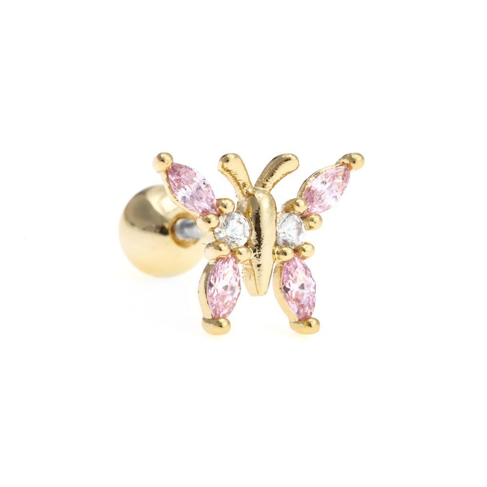 Korean-style Tassel Flower Screw Ball Ear Cartilage Piercing