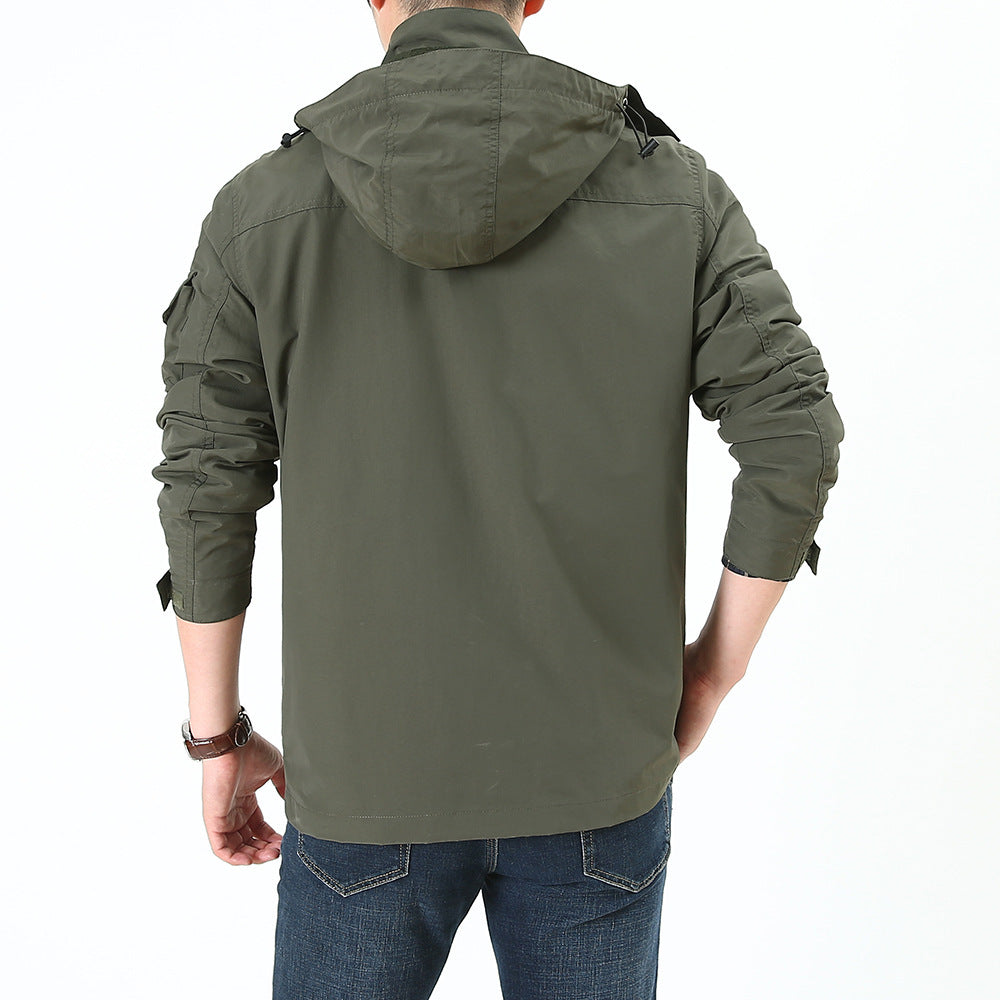 Casual Versatile Windbreaker Outdoor Hiking And Sports Hooded Loose-fit Jacket