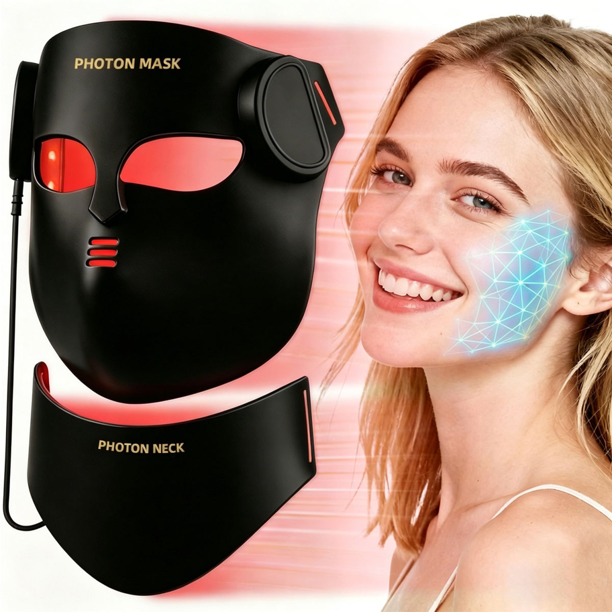 4D Silicone Photon Facial Mask Device Infrared Light LED Beauty Instrument For The Face