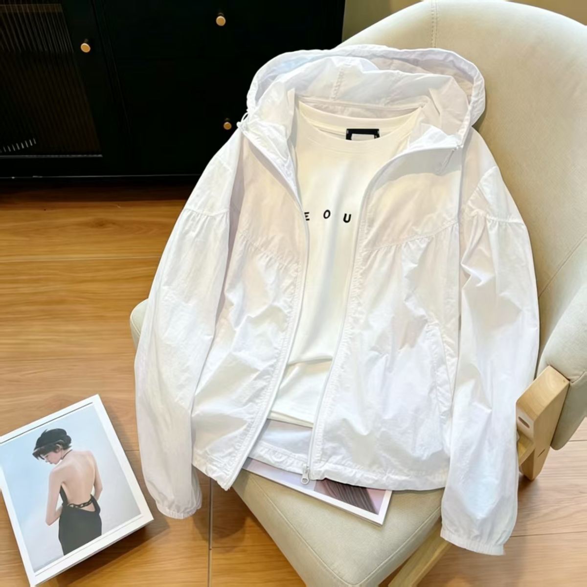Womens Solid-color Casual Korean-style Sun-protective Jacket