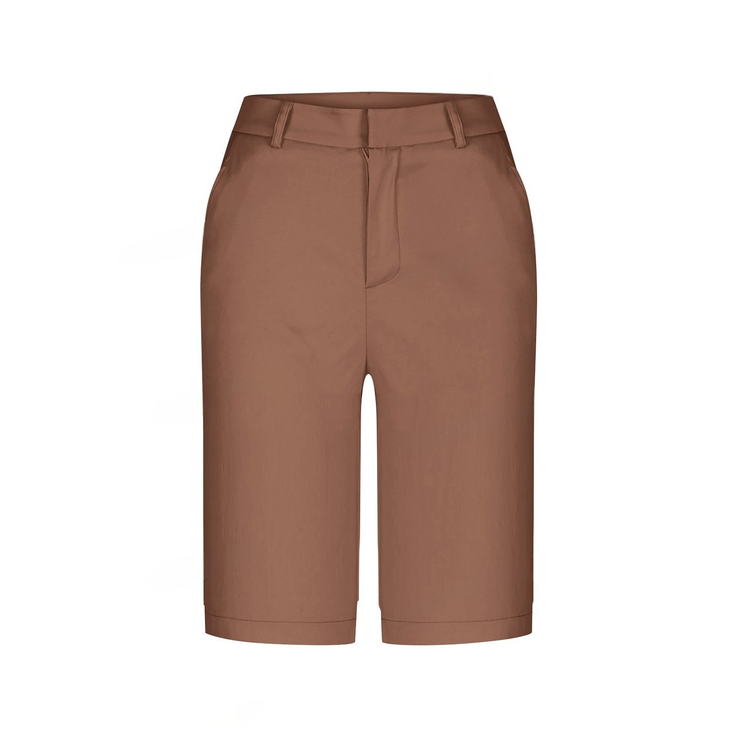 Womens Straight-leg Draping Korean-style Slim-fit Suit Pants