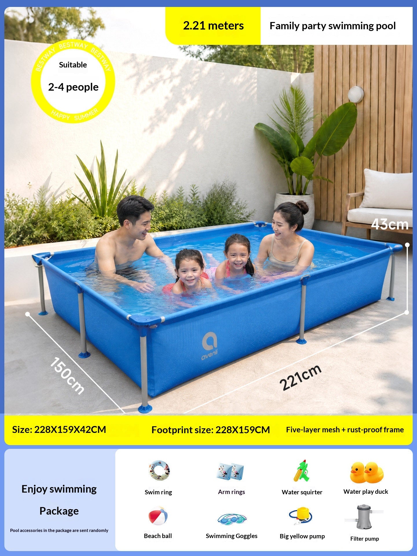 Foldable Stackable Thickening For Outdoor Swimming Pools