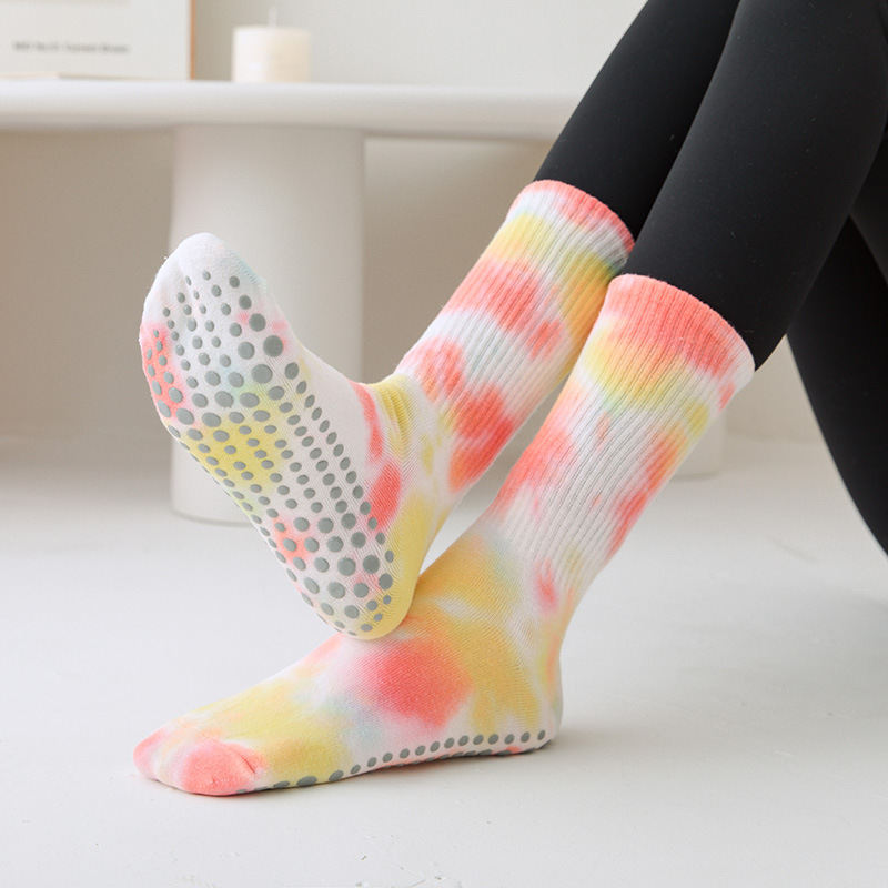 Cotton Calf Medium Stockings Professional Fitness Exercise Pilates Non-slip Yoga Socks
