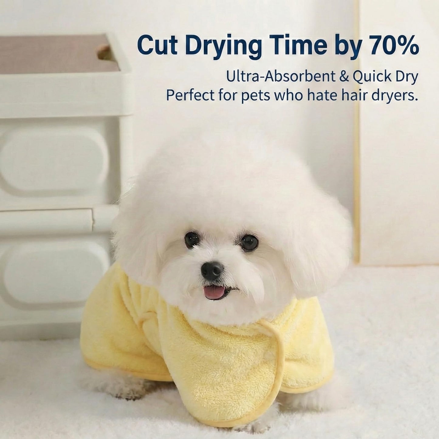 Dog Bathrobe Super Absorbent Towel For Small Dogs Cats Fast Drying Dog Robe Coat With Hood Puppy Cat Bath Towel Wrap Pet Grooming Supplies After Shower