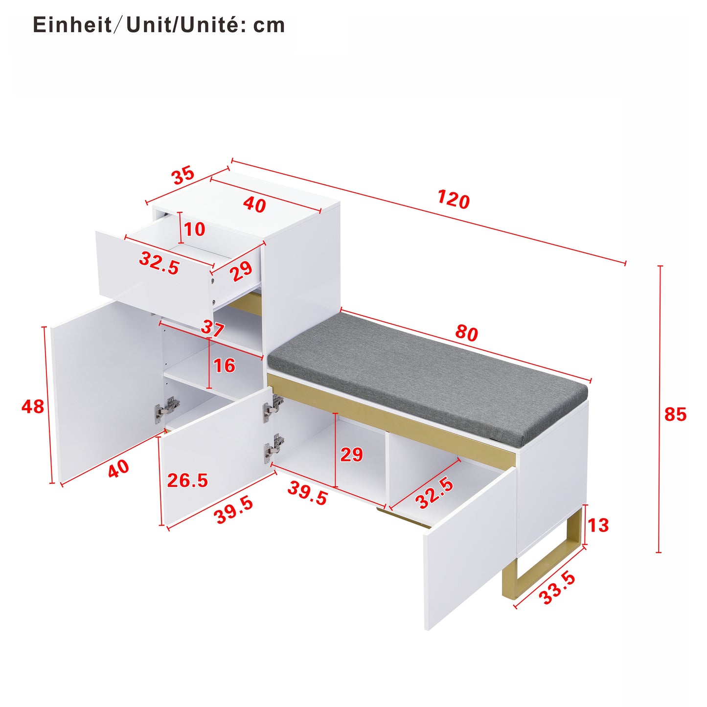 Large Capacity Entryway Shoe Cabinet, Multi-level Storage Cabinet, Modern Minimalist Entryway Cabinet, Home Organizer With Drawers And Doors.