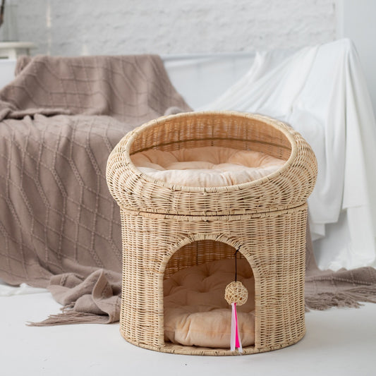 Warm Knitted Pet Bed Double-Layer Large Space Cat Bed