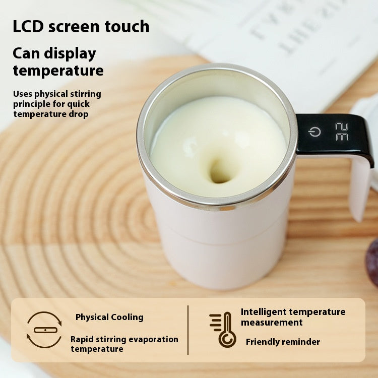 Smart Temperature-measuring Magnetic Automatic Stirring Cup, Electric Portable Coffee Cup, Milkshake Cup, Fitness Protein Shake Powder Cup