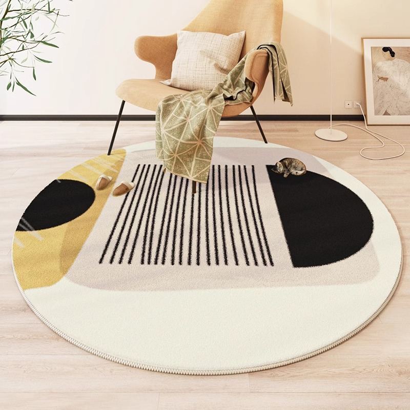 Round Carpet Living Room Stain-resistant Easy To Care