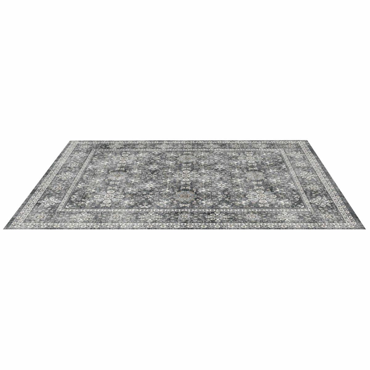 Area Rug, 8 X 10 Ft Large Washable Rug, Non-Slip And Tear-Resistant Soft Carpet, Pet & Child Friendly Vintage Area Rugs, Indoor Mat For Bedroom, Living Room, Kids Room, Entryway, Office, Gray