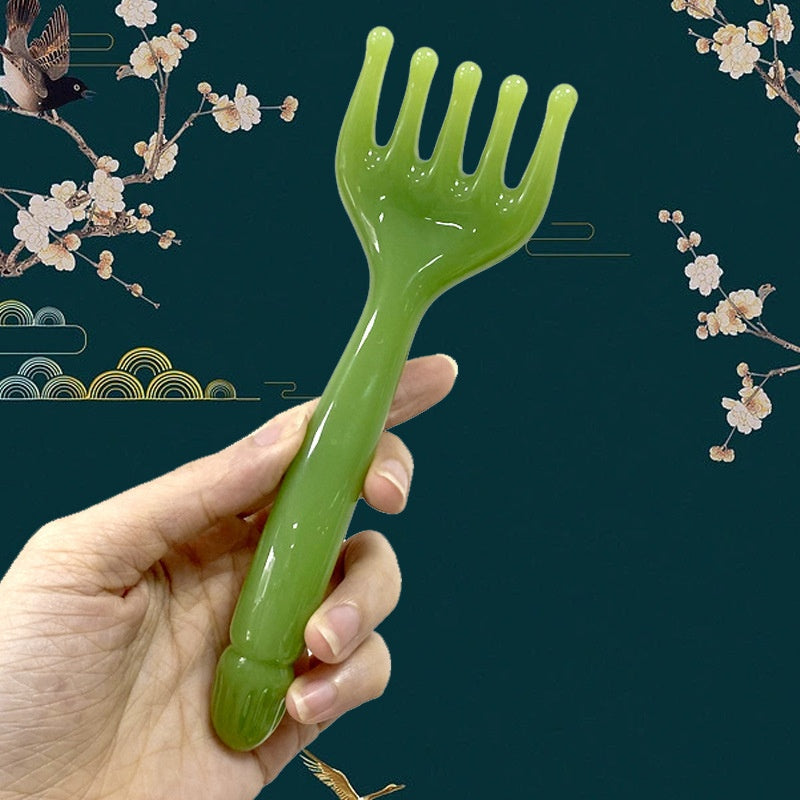 Resin Five-prong Massage Comb, Head Massager For Meridians And Acupoints