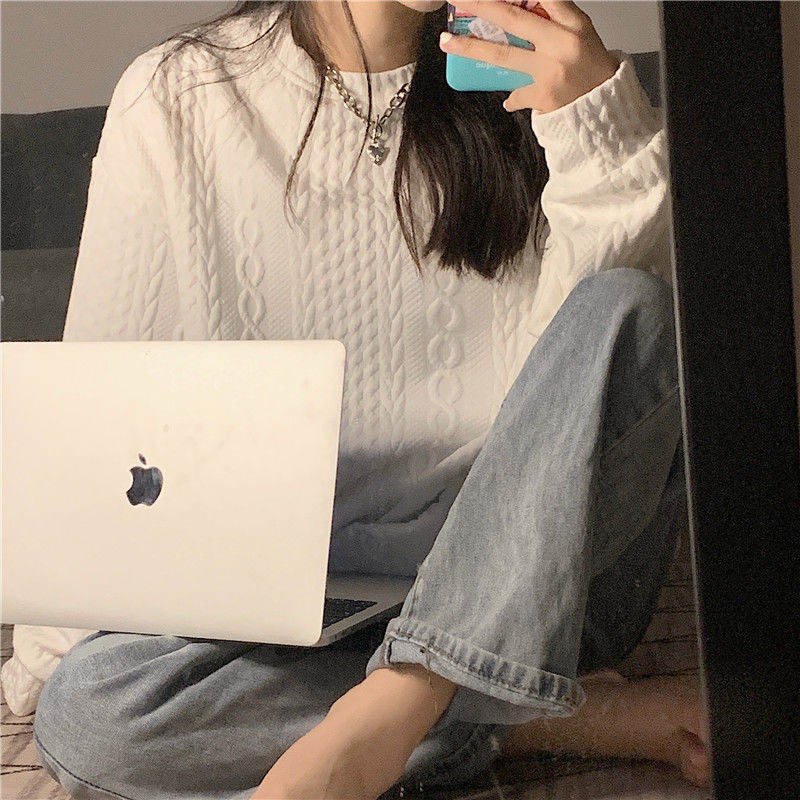 Long Sleeve Top Coat Versatile Korean Version Loose Thin Lazy Style