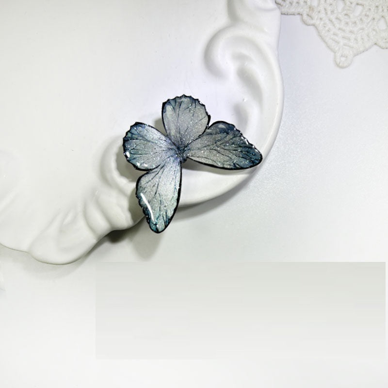 Retro Ice Gray-blue Butterfly Hair Clip Headpiece
