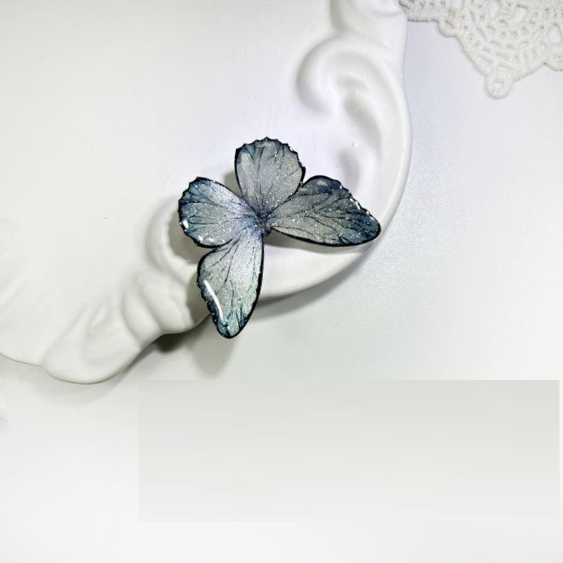 Retro Ice Gray-blue Butterfly Hair Clip Headpiece