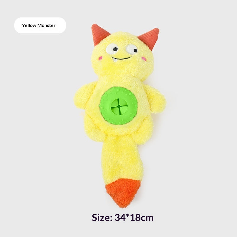Little Monster Plush Sounding Toy Dog Food-Hiding Chewable Teether