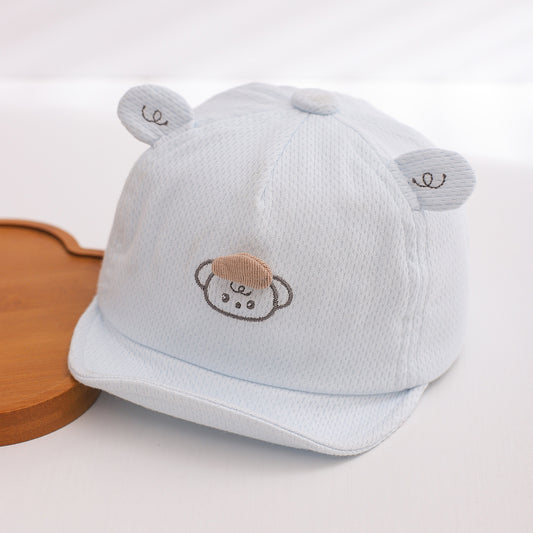 Summer Baby-style Cartoon Teddy Bear Soft-brimmed Baseball Cap For Outdoor Sun Protection, Cute Style, Baseball Cap With A Brim, Suitable For Daily Outings.