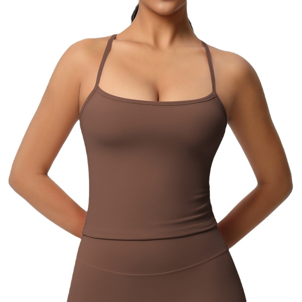 Double-sided Brushed Pure Color Tight Beauty Back Exercise Vest