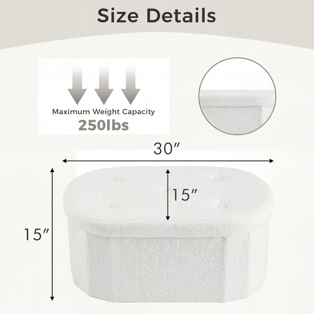 43-inch Foldable Footpad With Storage Function, Multi-functional Home Bench
