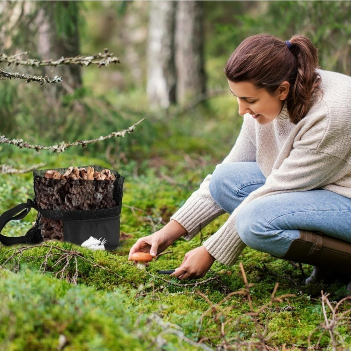 Mushroom Bags, Practical Mushroom-Gathering Bag, Sturdy Harvest Bag For The Forest And Fall—Storage Accessories Set