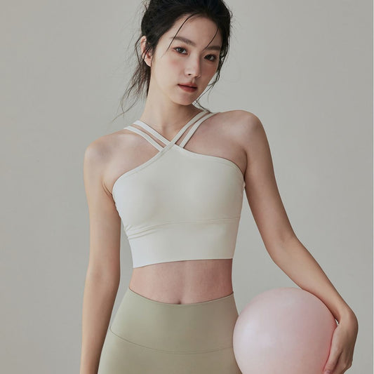 One-piece Yoga Underwear Women's Double Shoulder Strap Shockproof Sports Vest