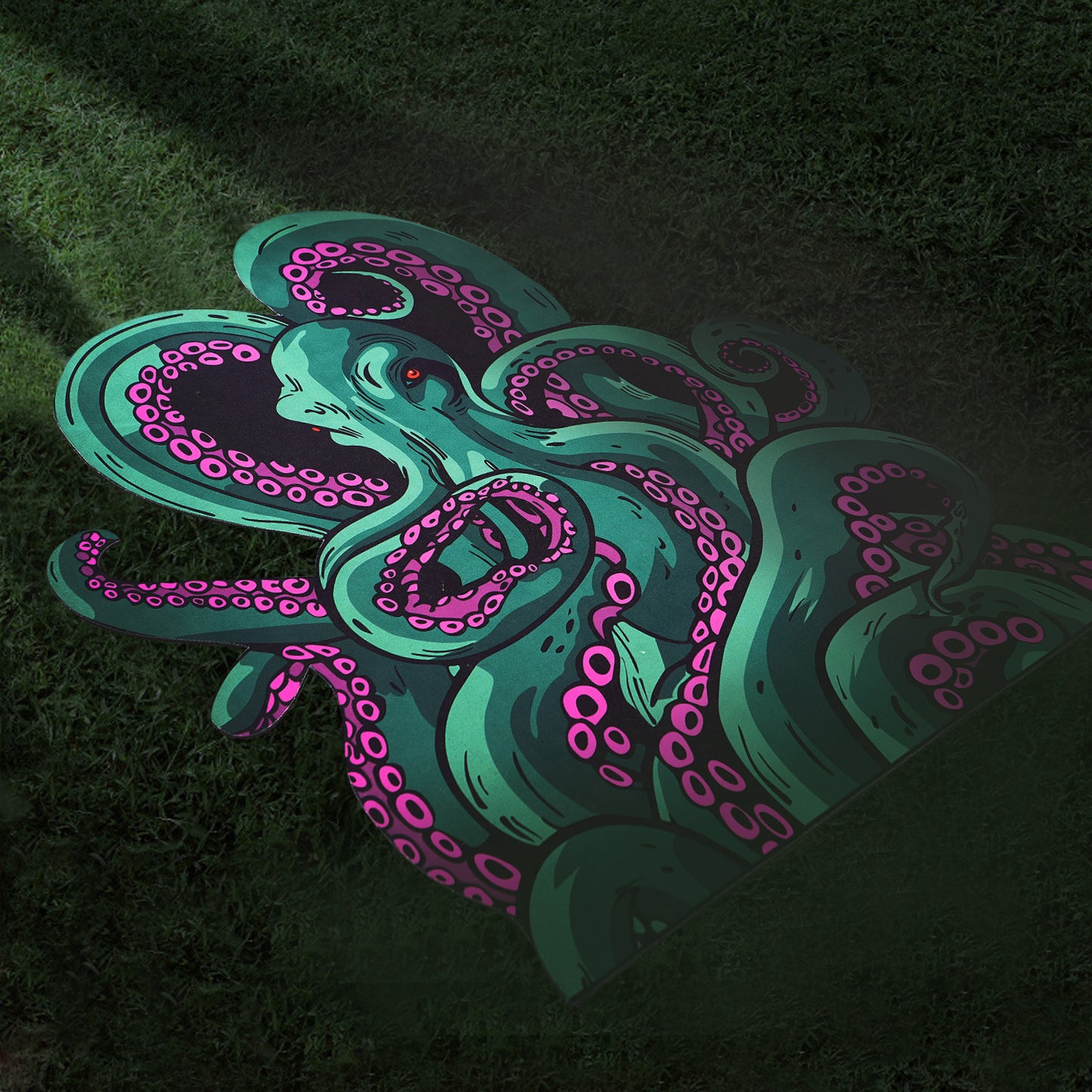 Green And Purple Cthulhu Rugs Water Absorbent Bath Mat Octopus Anime Rug Graphic Gothic Bathroom Rugs Fantasy Decorate, Non Slip Backing, Unique Gift & Decor For Gamers, 27x18 In