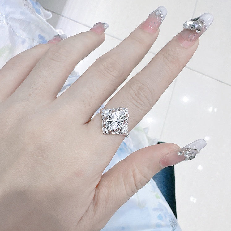 1pc 999 Sterling Silver Assorted Openwork Carved Open Ring, Retro & Elegant Style, Perfect For Daily, Dating & Gifting, Ideal Valentine's Gift