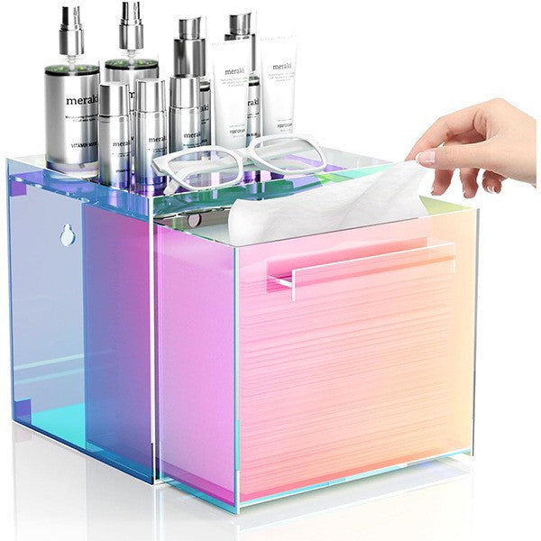 Disposable Facial Towel Storage Box  Acrylic Wall-Mounted Makeup Organizer With Drawer 2 Colors Available, Excluding Facial Towels