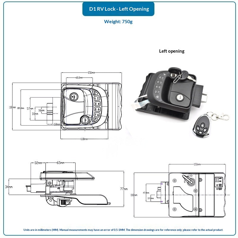 Smart Fingerprint RV Lock Anti-theft Password Lock