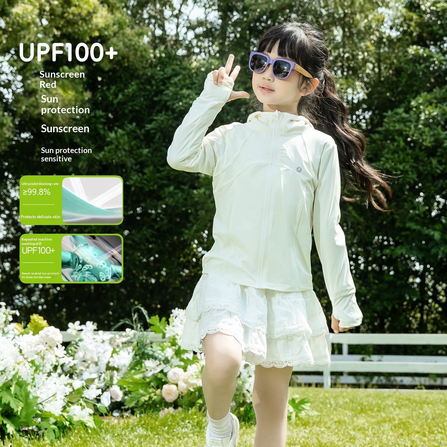 Summer Lightweight Ice Silk Cooling, Breathable Childrens Sun Protective Clothing