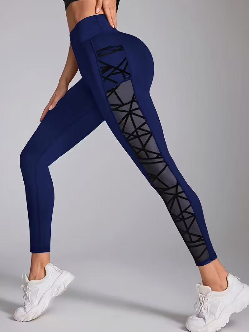 New Arrival Best-Selling Yoga Pants, Sports & Outdoor Skinny Leggings With Butt-Lifting Design, Spliced Mesh And Pockets