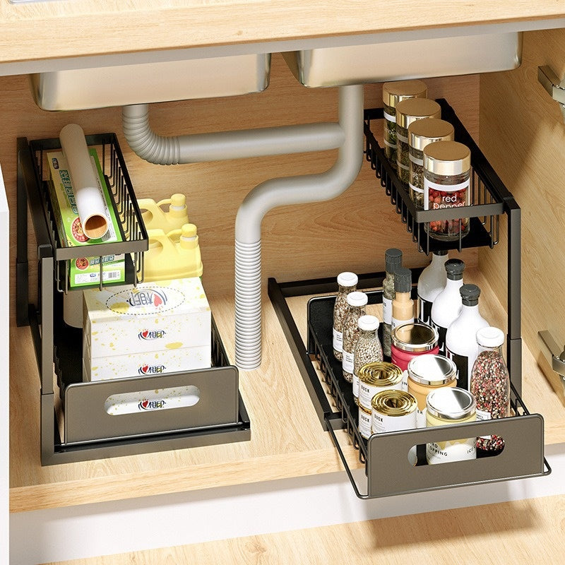 Kitchen Sink Rack, Household Pull-out Seasoning Storage