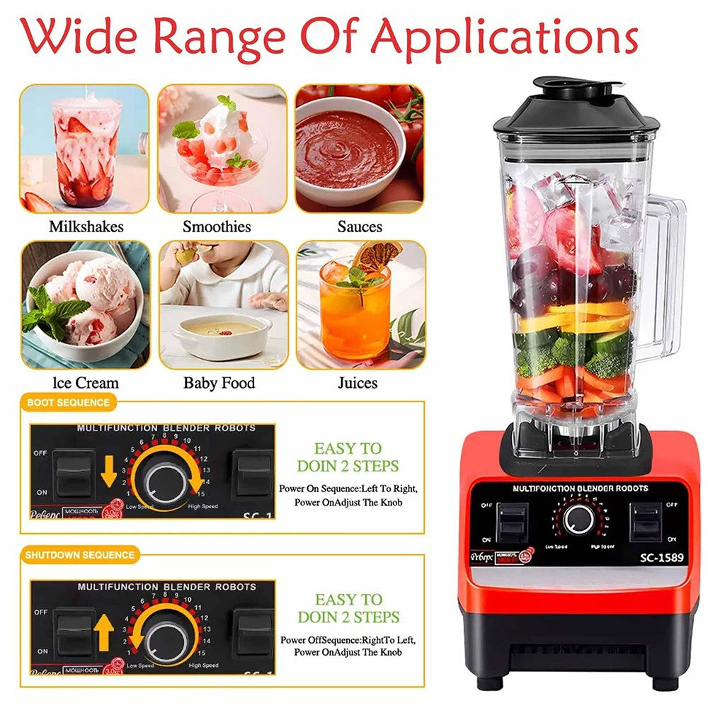 Commercial Blender 2xCups Food Processor Mixer Smoothie Juicer Ice Crusher Home