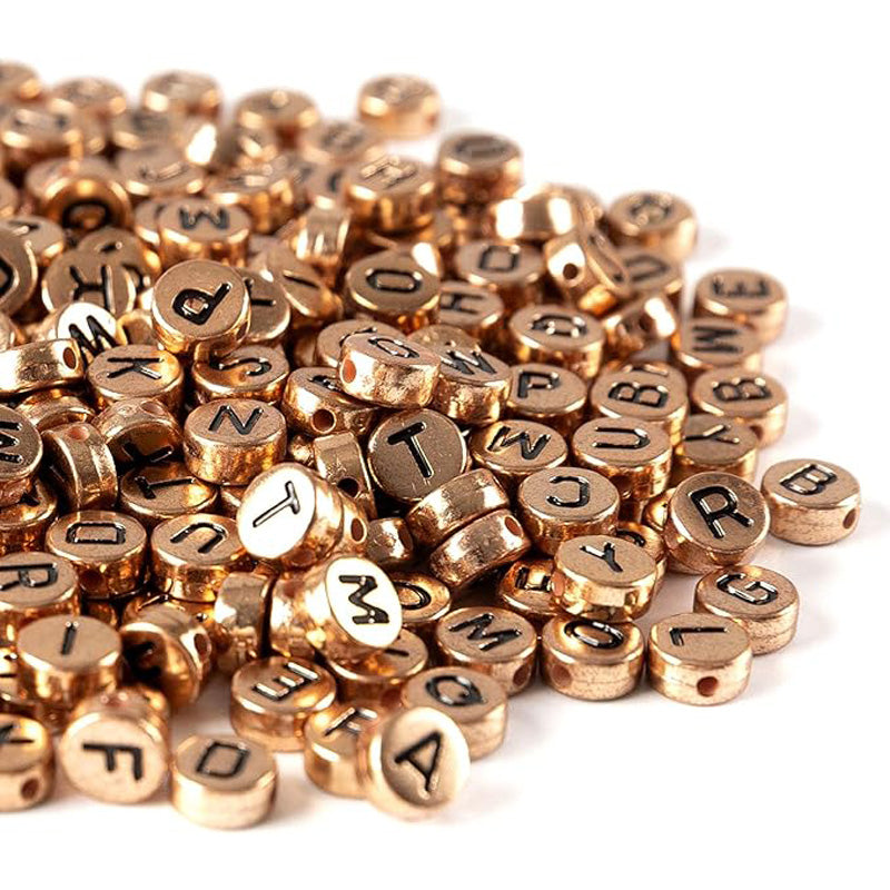 800pcs Silver Golden Bronze Colored Letter Beads  For Jewelry Making Bracelet Hair Braids Crafts