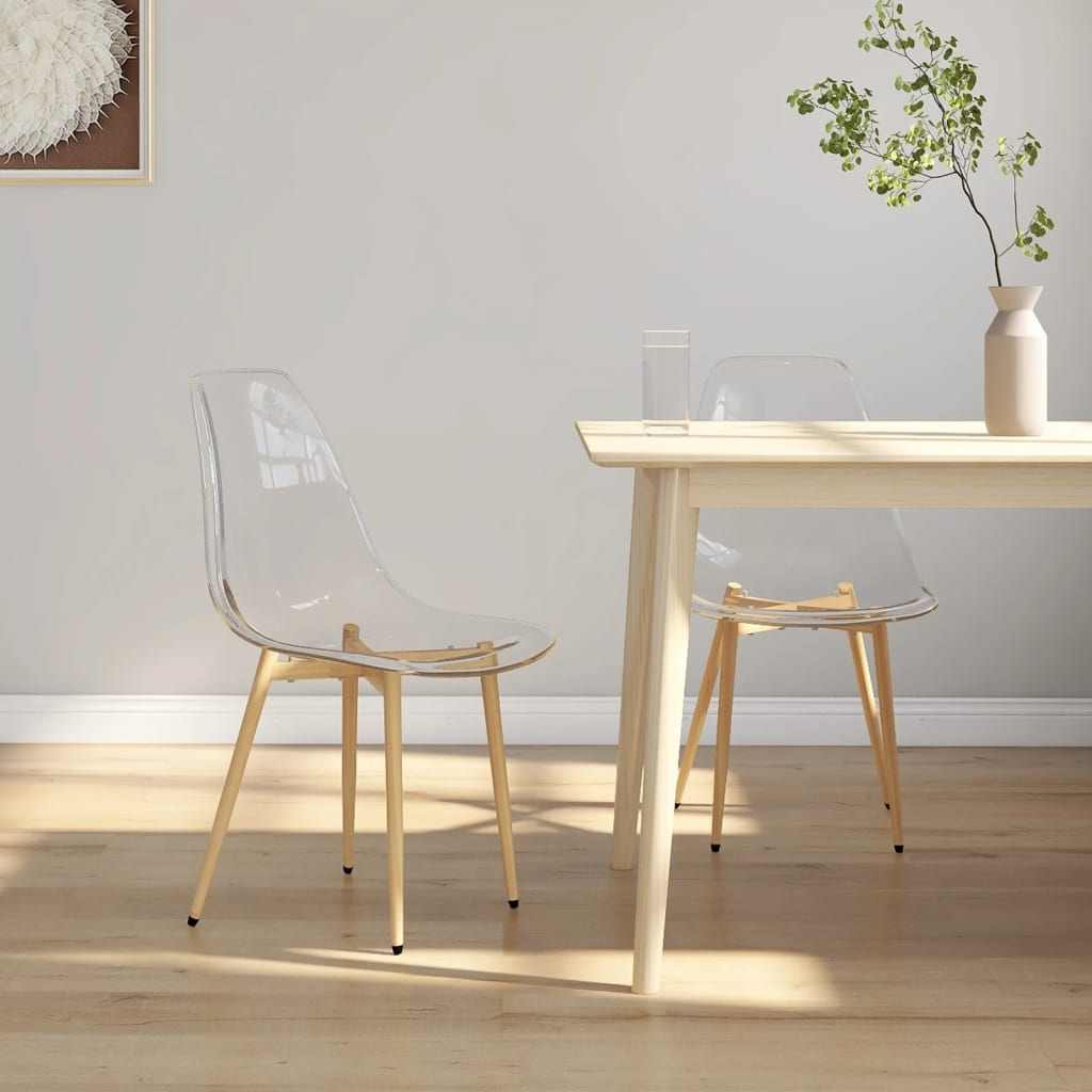 Dining Chairs, 2 pcs. Transparent PET