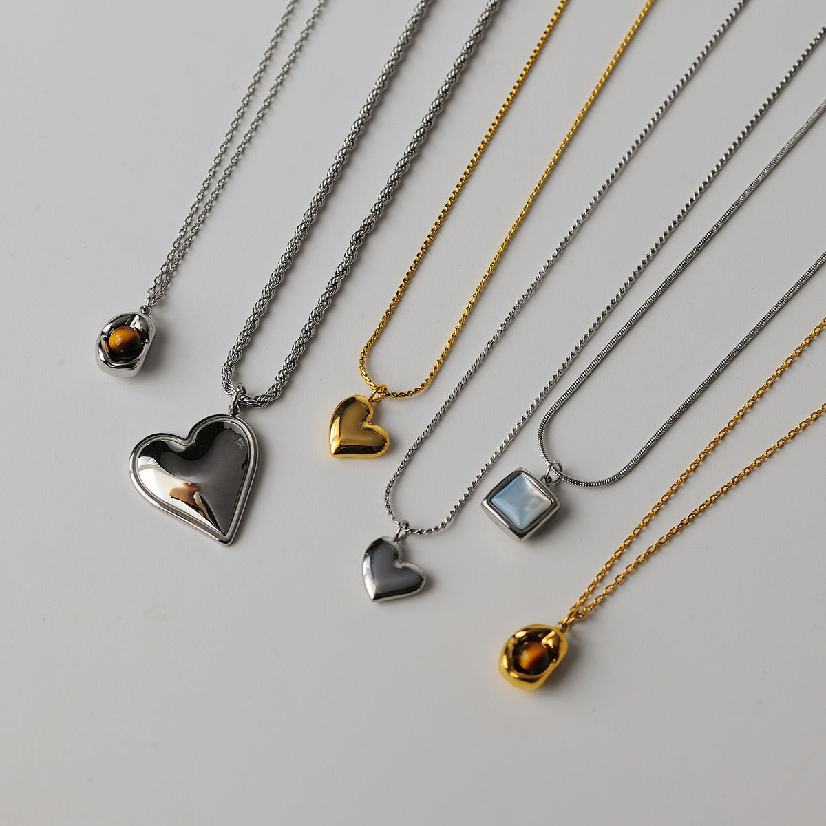 Japanese Korean Style Elegant All Matching Heart Pendant Necklace