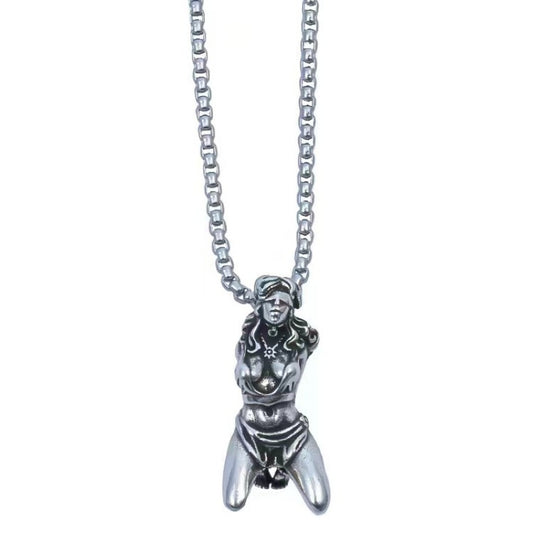 Men BDSM-inspired Kinky Pendant Necklace, Copper With Silver Plating, Gothic  Jewelry, Statement Fashion Accessory