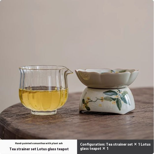 Hand-painted Osmanthus Tea Strainer Ceramic Tea Set Accessories