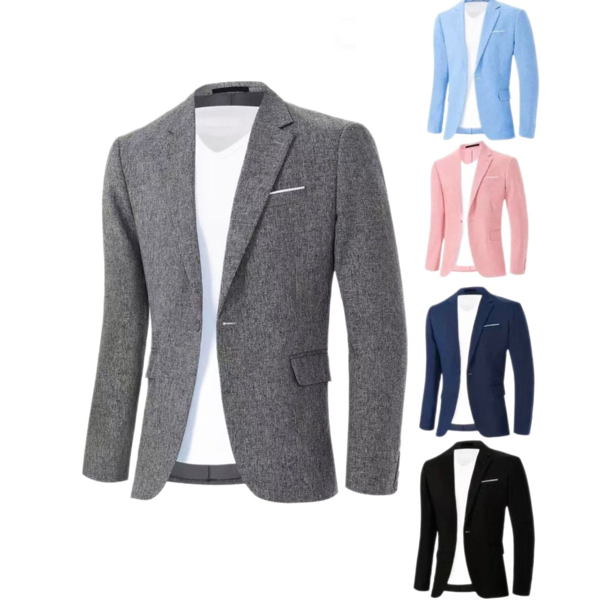Mens Korean-style Slim-fit Single-breasted Casual Blazer