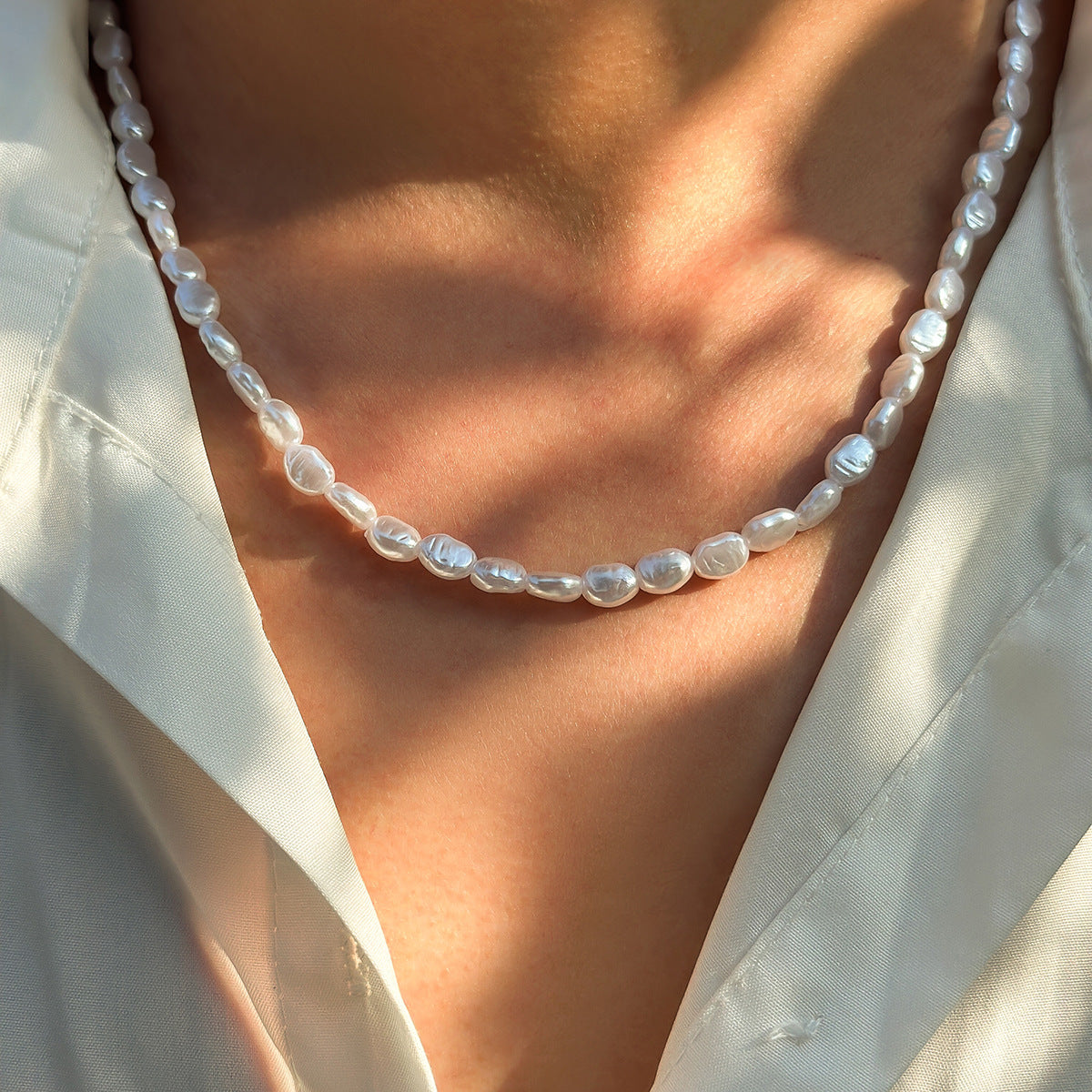Shaped Pearl Clavicle Men's Accessories Necklace