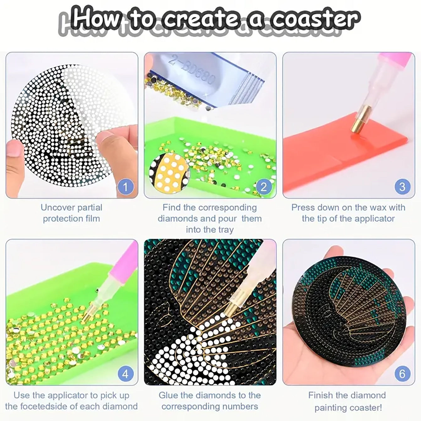 Diamond Art Drawing Coaster With Bracket, DIY Landscape Pattern Diamond Art Coaster, Suitable For Adults And Beginners Diamond Drawing Kit, Diamond Kit Craft Supplies, Exquisite Gifts For Friends