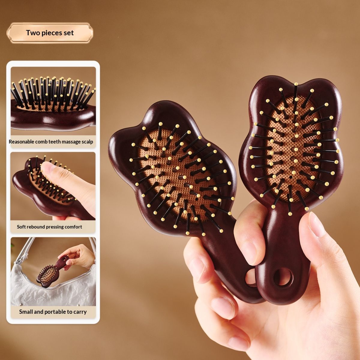 Portable Hair Straightening Head Massage Comb For Womens Home Use