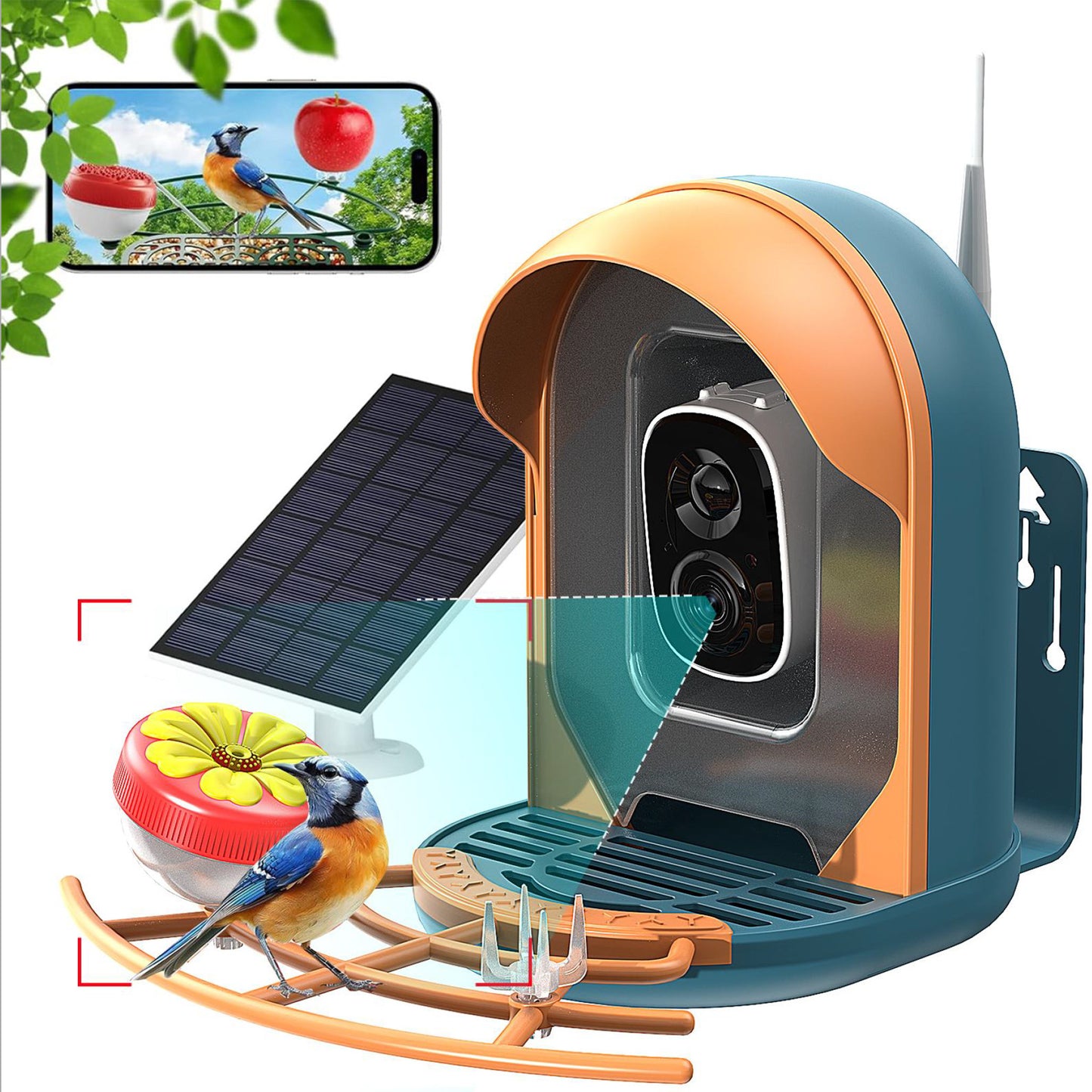 Smart Bird Feeder With AI-powered Camera Outdoor Solar Charging