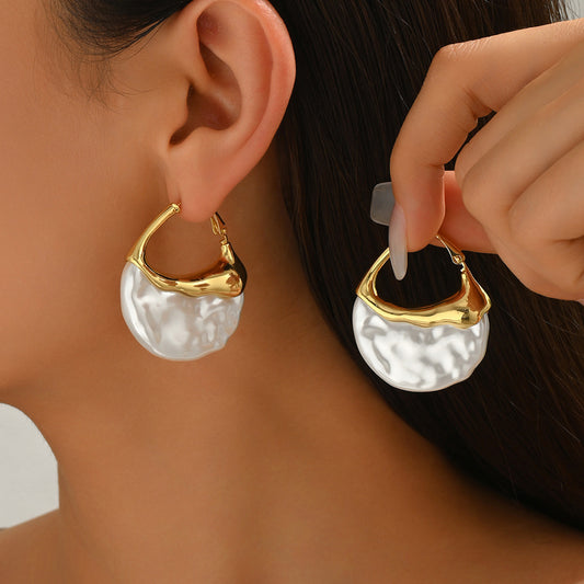 Cross-Border Fashion European American Jewelry, Niche Light Luxury Earrings Inlaid Pearls, Elegant Versatile Premium Ear Jewelry For Women