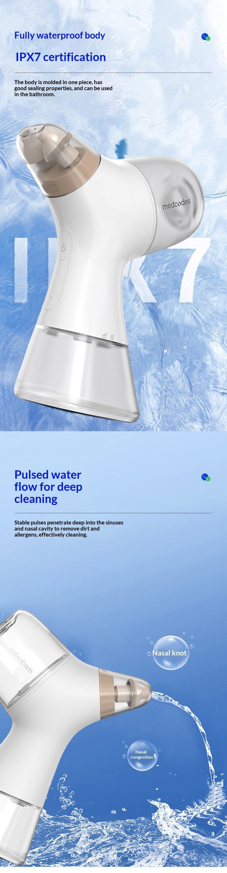 High-frequency Pulse Nasal Irrigator For Adultselectric Portable And Convenient For Home Or On The Go