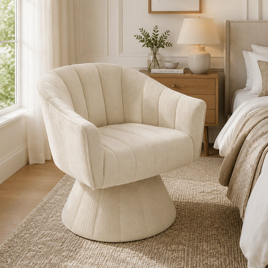 Elegant 360 Swivel Chair With Ergonomically Shaped Seat And Back Upholstery, Enveloping Armrests As Well As A Modern Design And Stable Base - Ideal For The Office, Living Room Or Home Office.