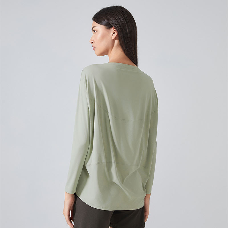 Skin-friendly Nude Feel Yoga Long Sleeve Loose Casual Running Top